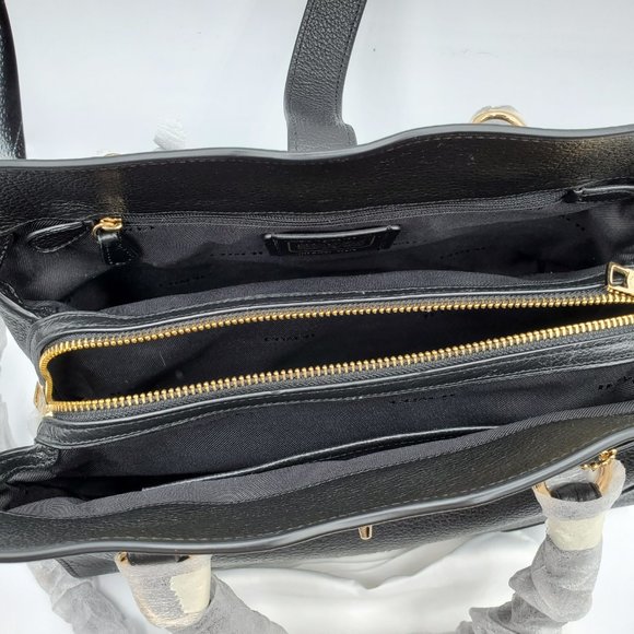 COACH MERCER SATCHEL BLACK GRAIN LEATHER LADIES - Picture 4 of 5